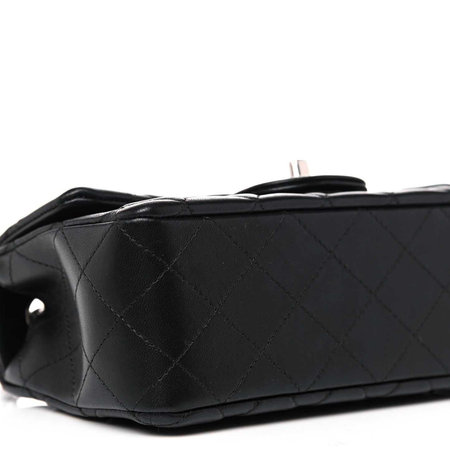 Lambskin Quilted Mini Rectangular Flap Black