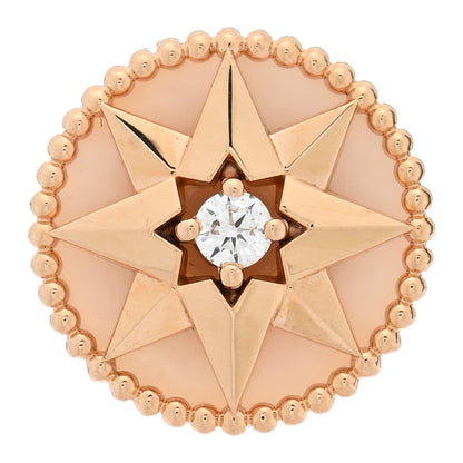 Christian Dior 18K Rose Gold Diamond Medium Pink Opal Medium Rose Des Vents Single Earring 1 of 4