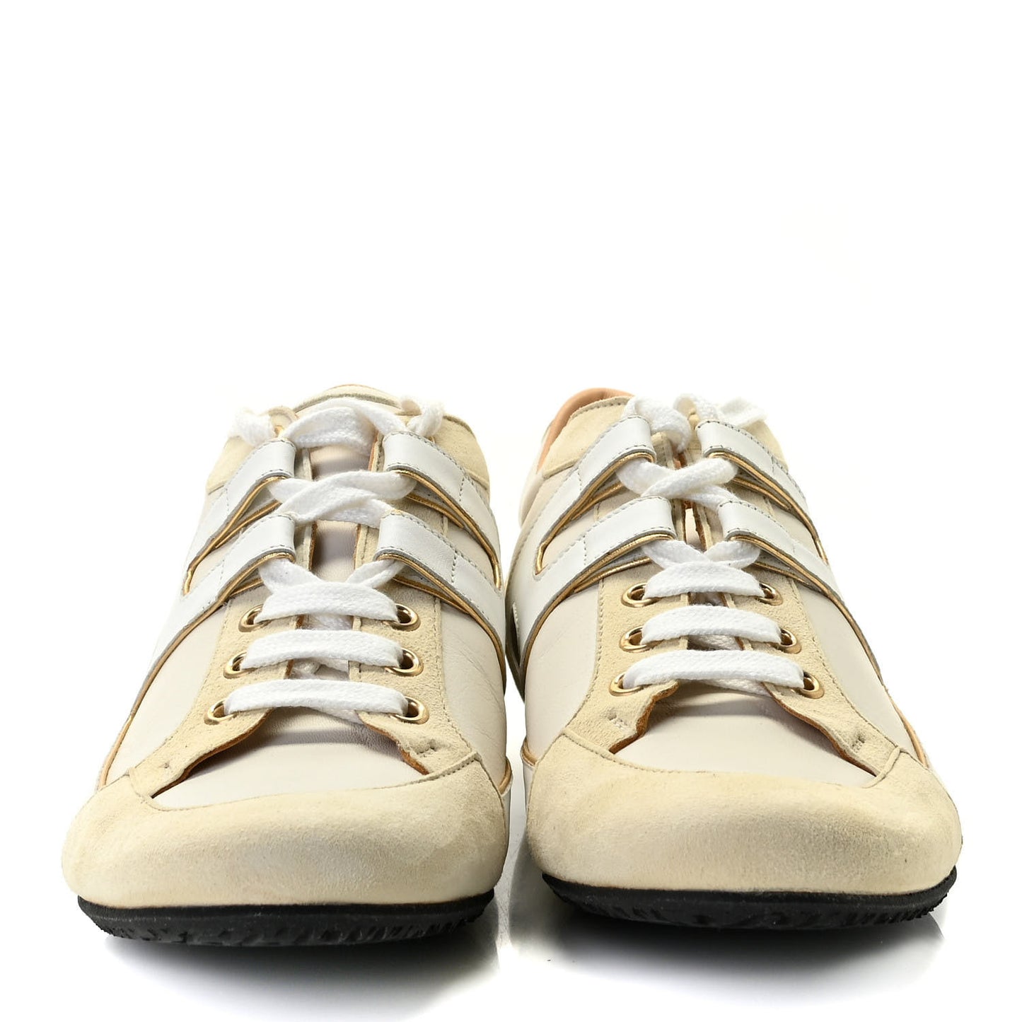 Calfskin Suede Goatskin Womens Tie Break Sneakers 37.5