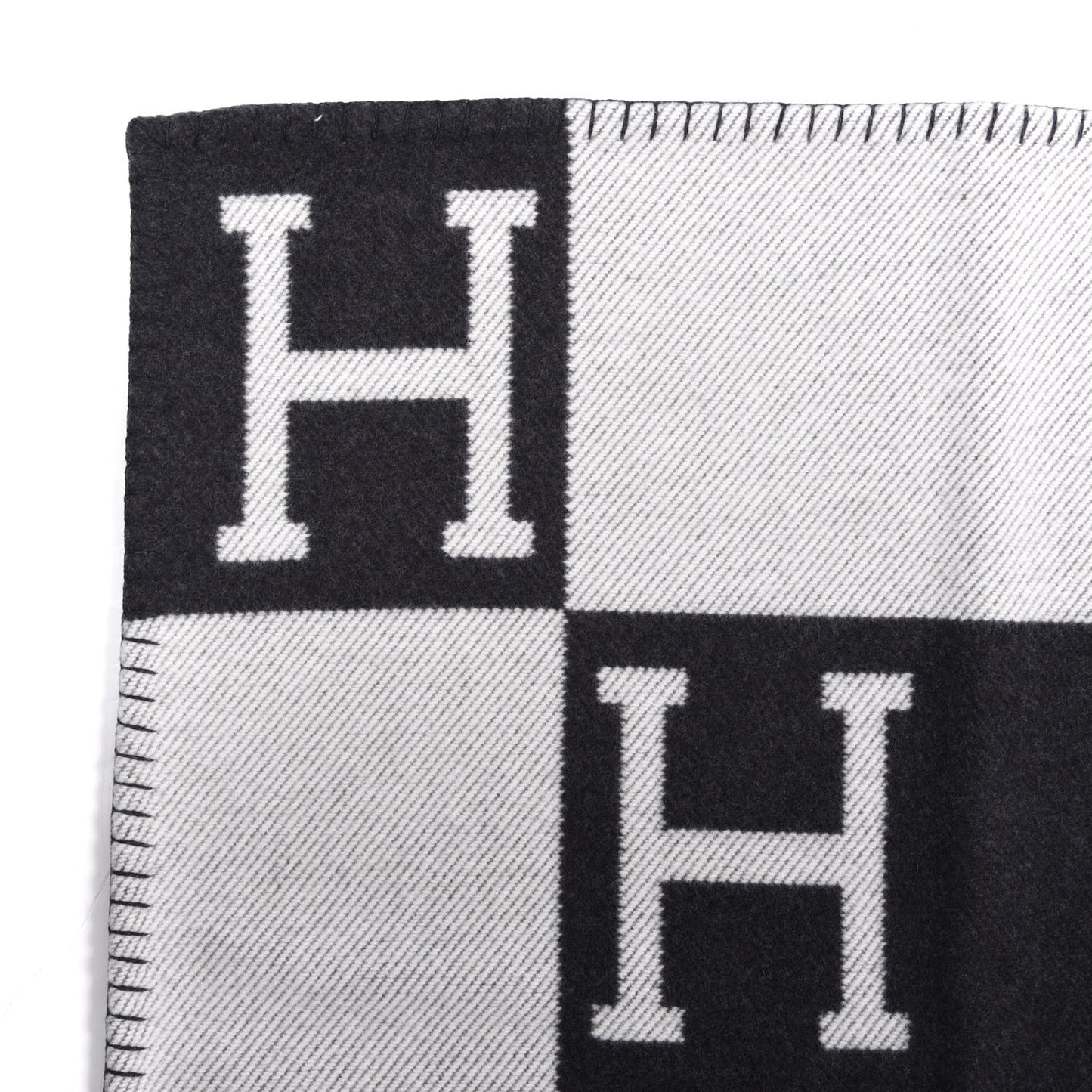 Wool Cashmere Avalon III Blanket Ecru Black