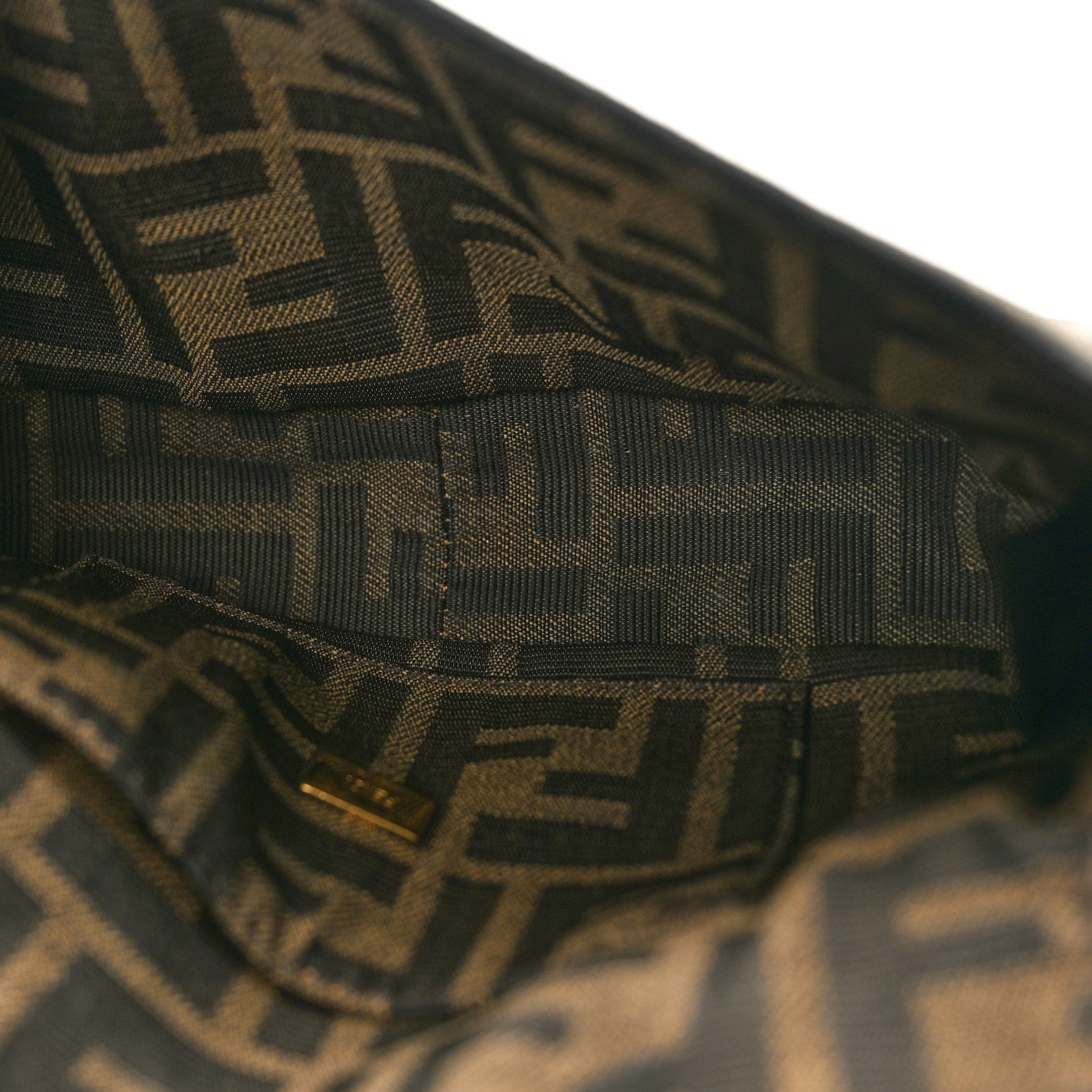 Fendi Fabric Jacquard FF 1974 Mini Baguette Tobacco Moro Black 5 of 9