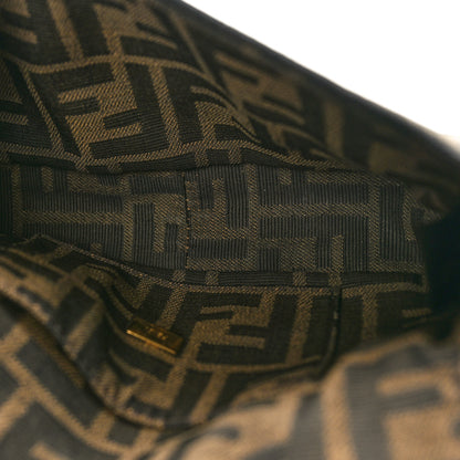 Fendi Fabric Jacquard FF 1974 Mini Baguette Tobacco Moro Black 5 of 9