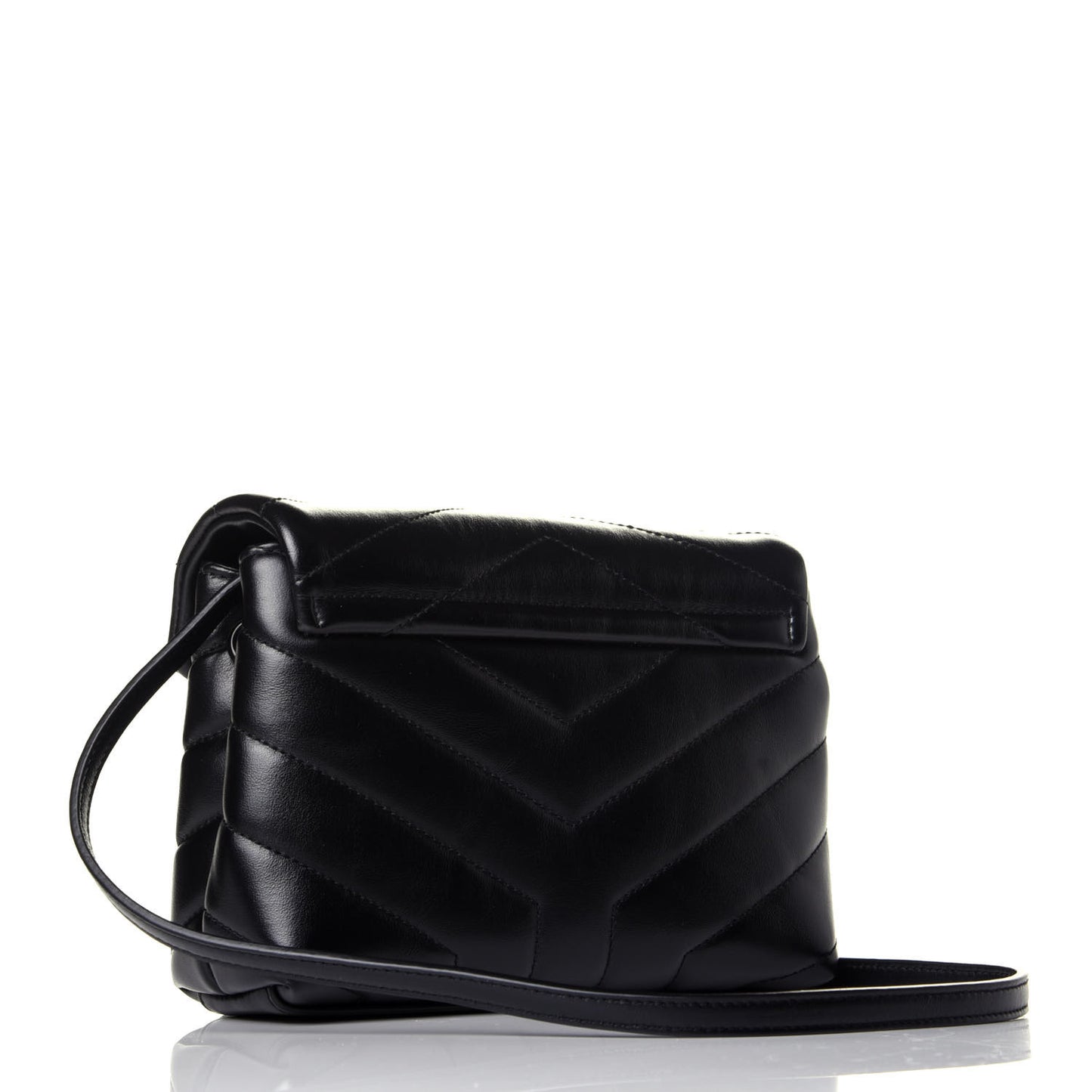 Calfskin Y Quilted Monogram Toy Loulou Crossbody Bag Black