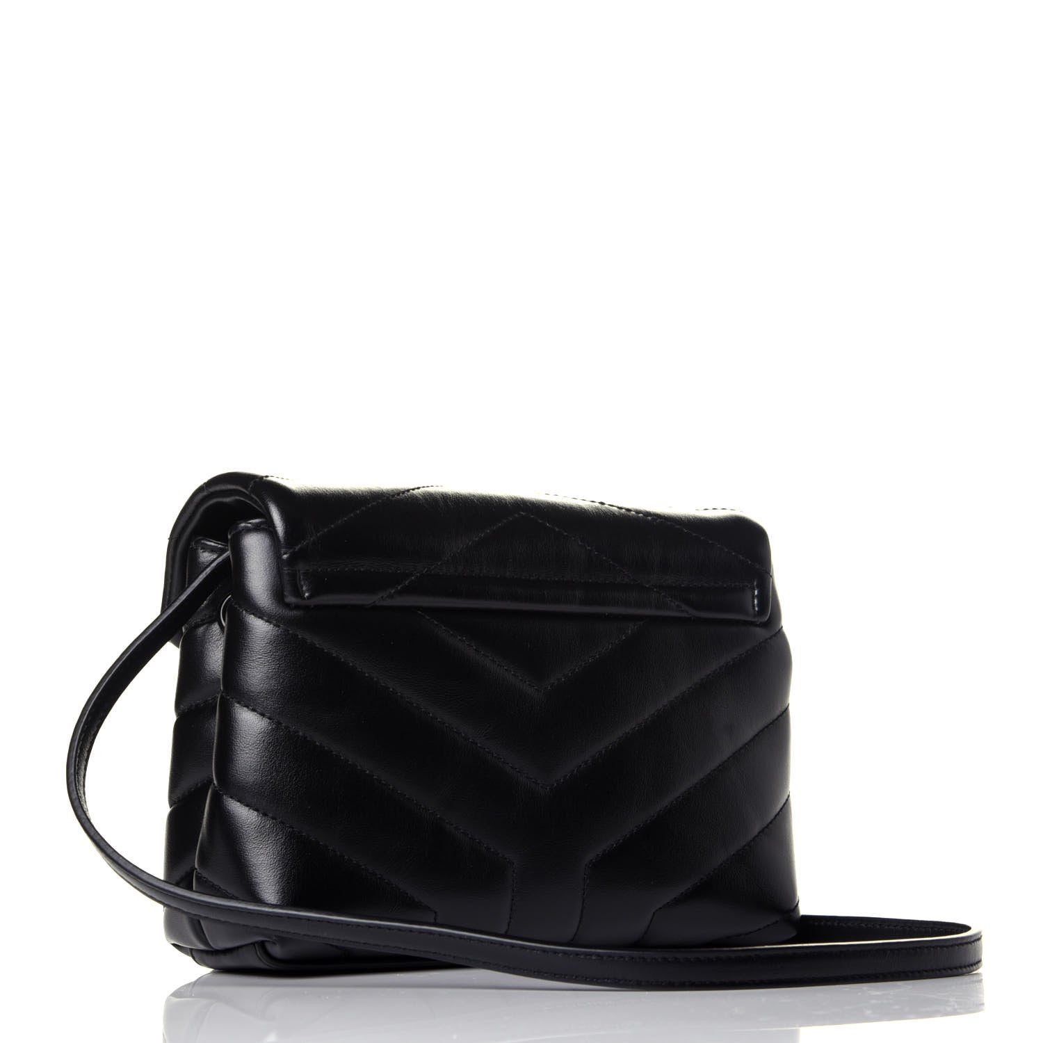 Saint Laurent Calfskin Y Quilted Monogram Toy Loulou Crossbody Bag Black 3 of 9