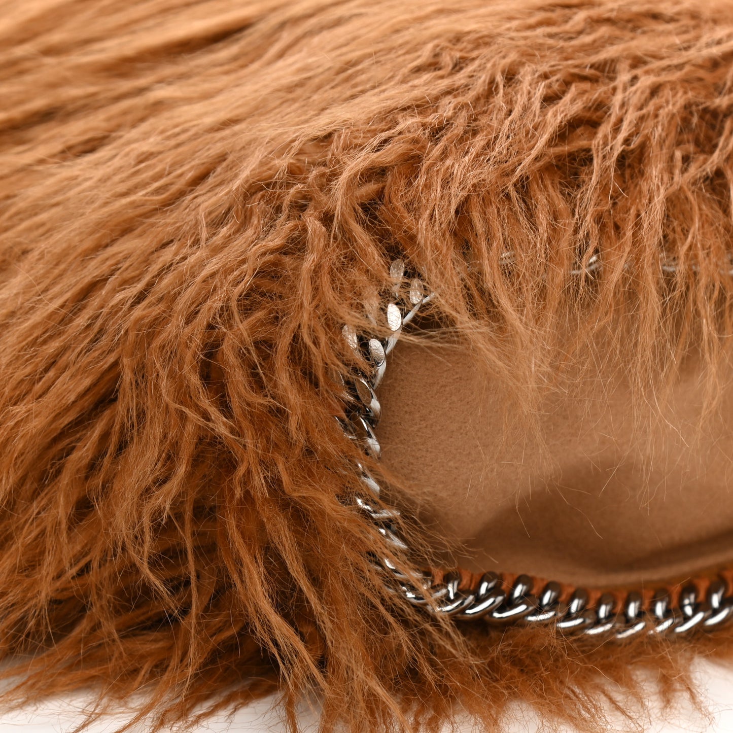 Eco Fur Mini Falabella Tote Camel