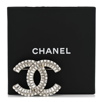 Chanel Baguette Crystal CC Brooch Silver 8 of 8