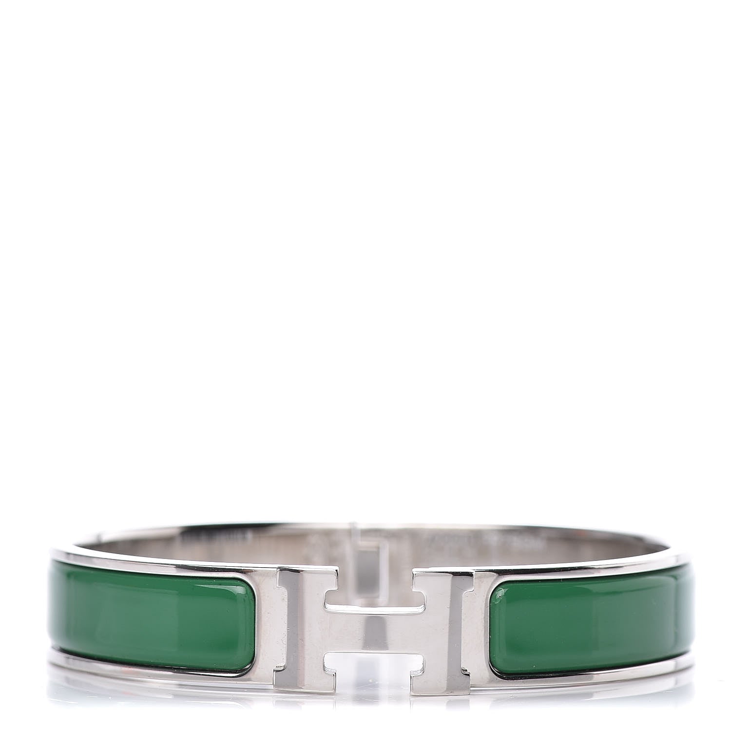 Hermes Enamel Narrow Clic Clac H Bracelet GM Vert Sapin 1 of 5