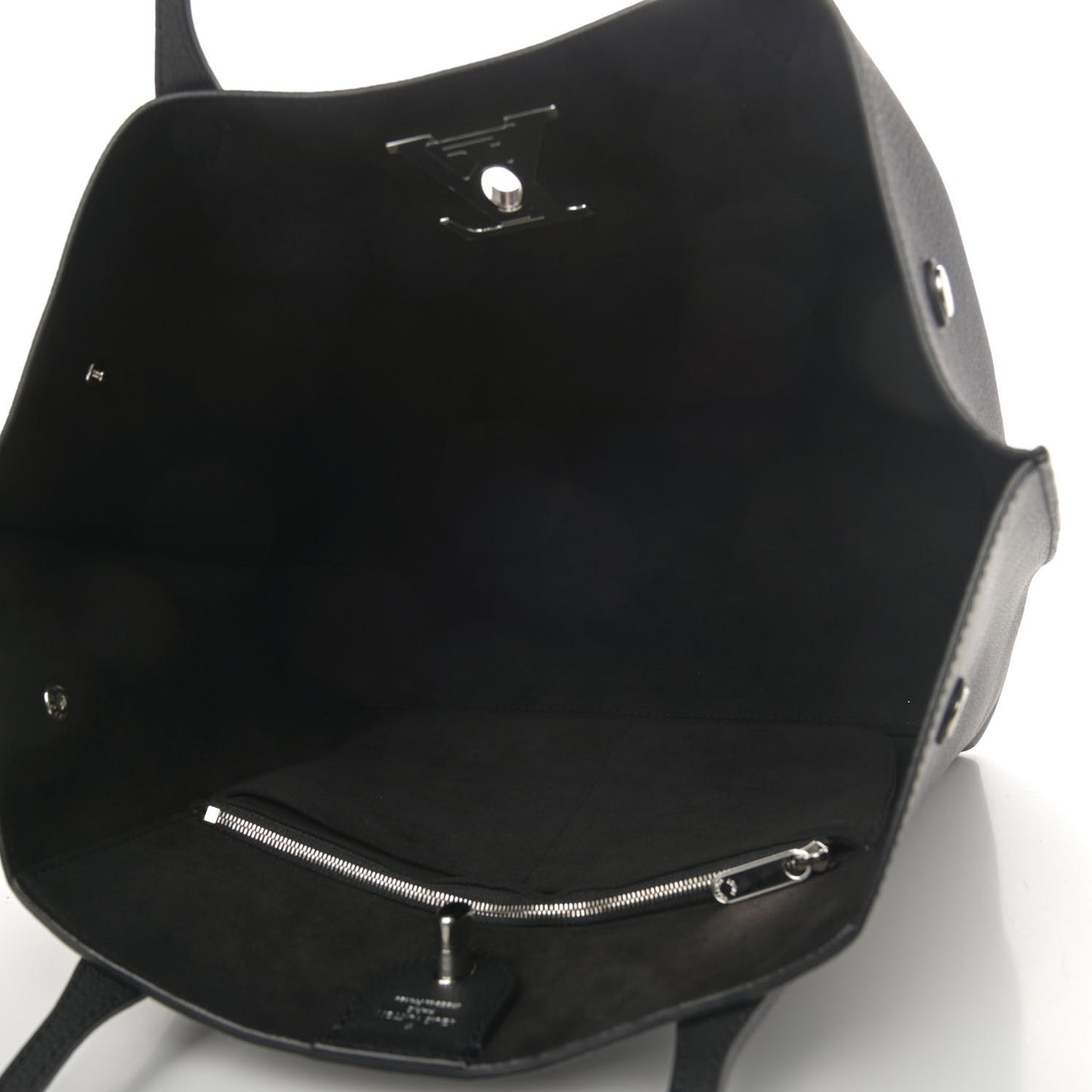 Calfskin Lockme Go Tote Black