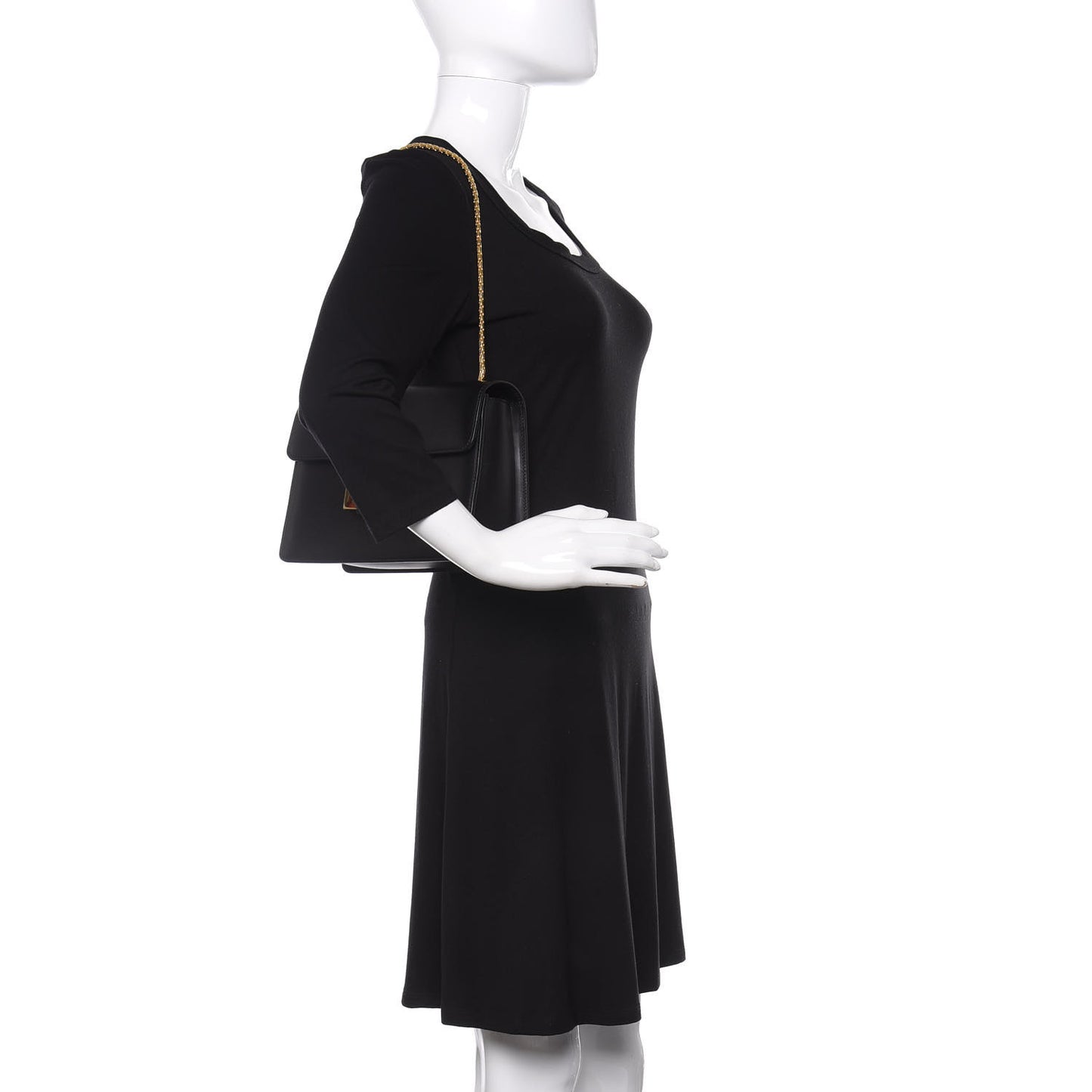 Calfskin Medium Sienna Shoulder Bag Black