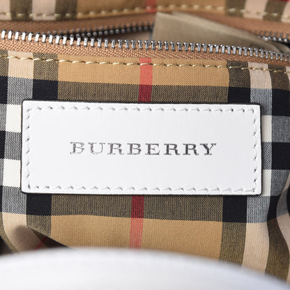 Burberry Calfskin Perforated Small Banner Tote Chalk White 7 of 10
