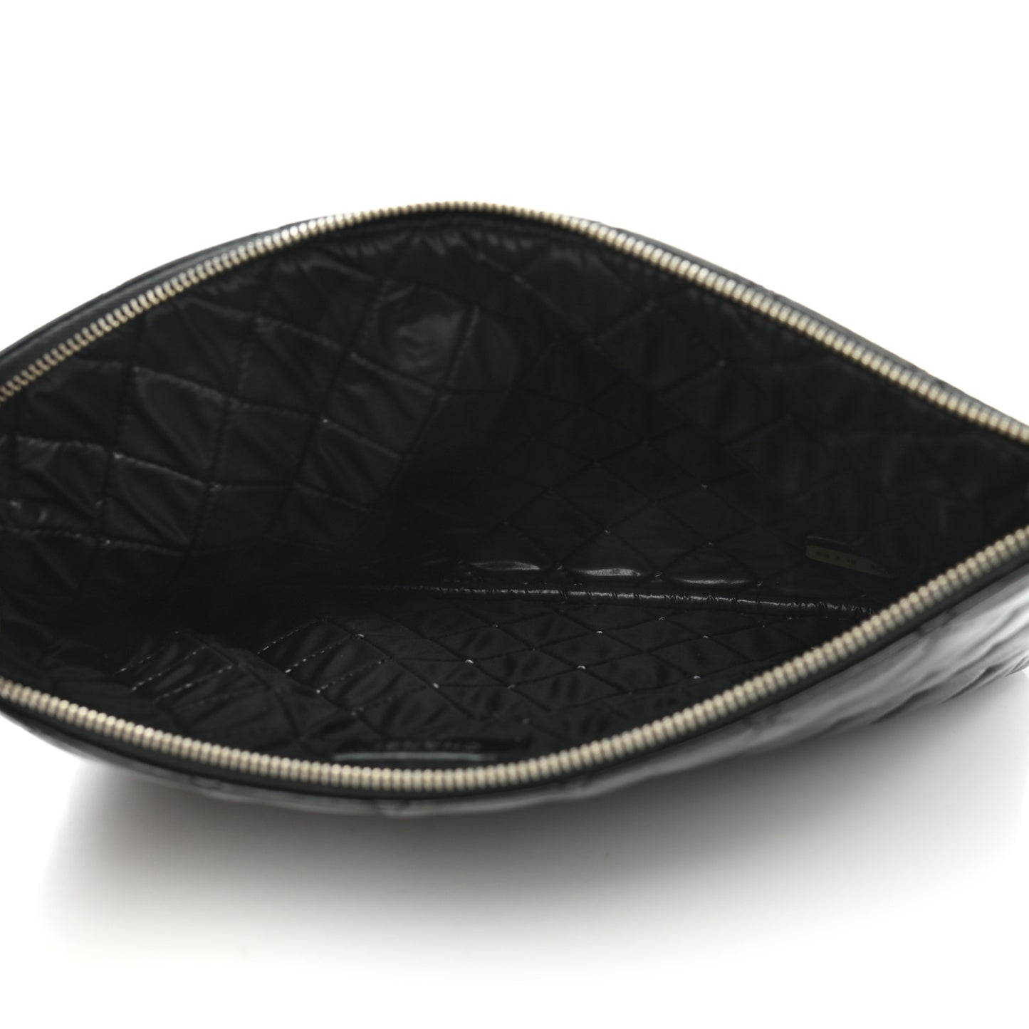 Lambskin Quilted Medium Cosmetic Case Black
