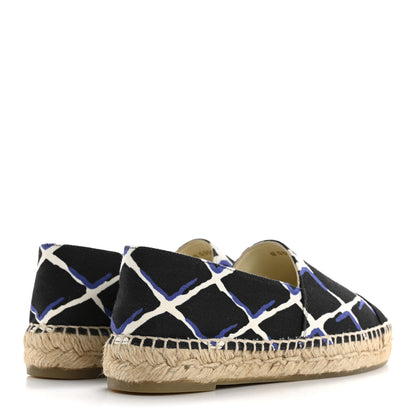 Chanel Printed Canvas Grosgrain Espadrilles 36 Blue Black 5 of 10