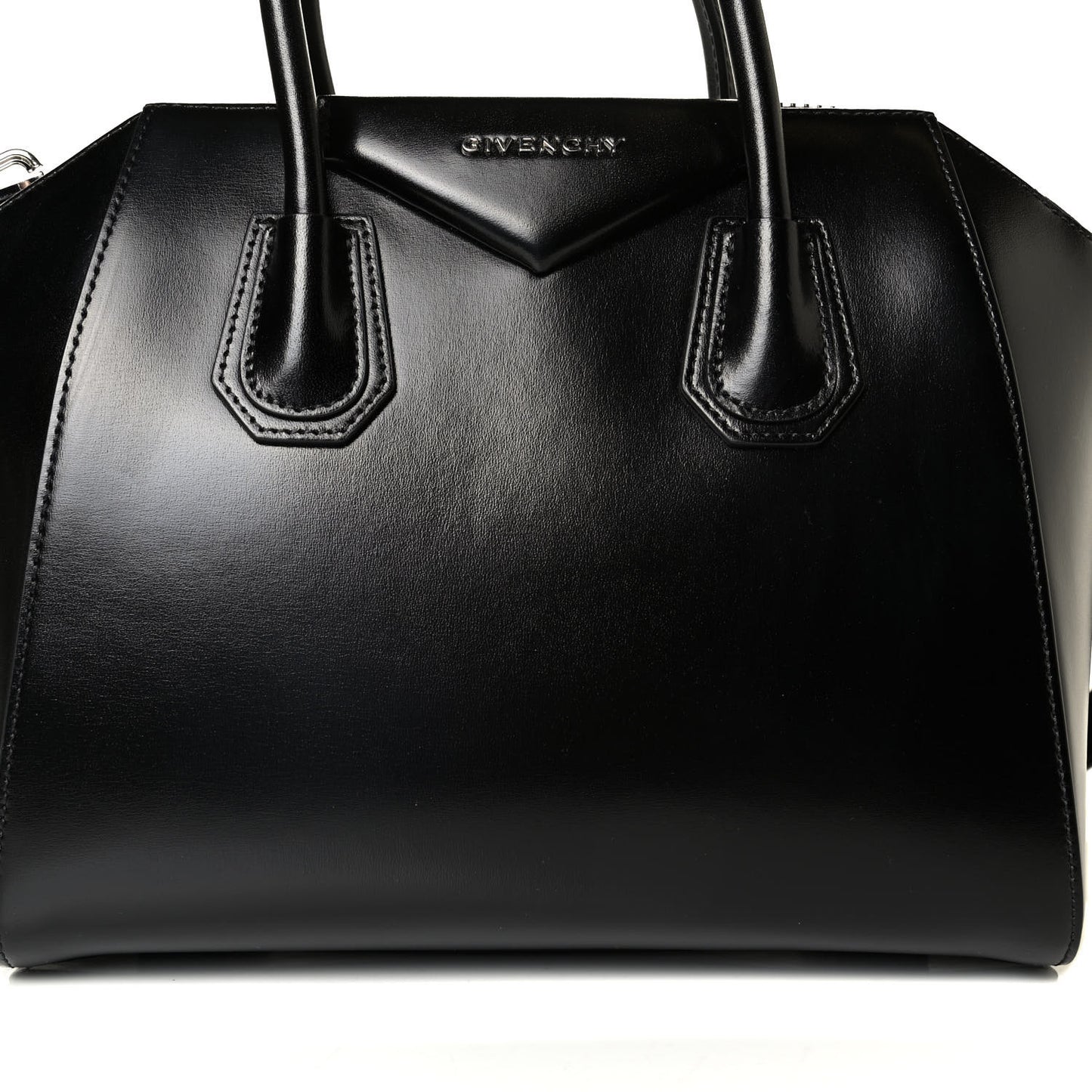 Shiny Lord Calfskin Small Antigona Black