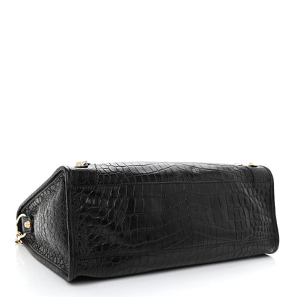 Balenciaga Calfskin Crocodile Embossed Giant 12 Gold Hardware City Black 5 of 9