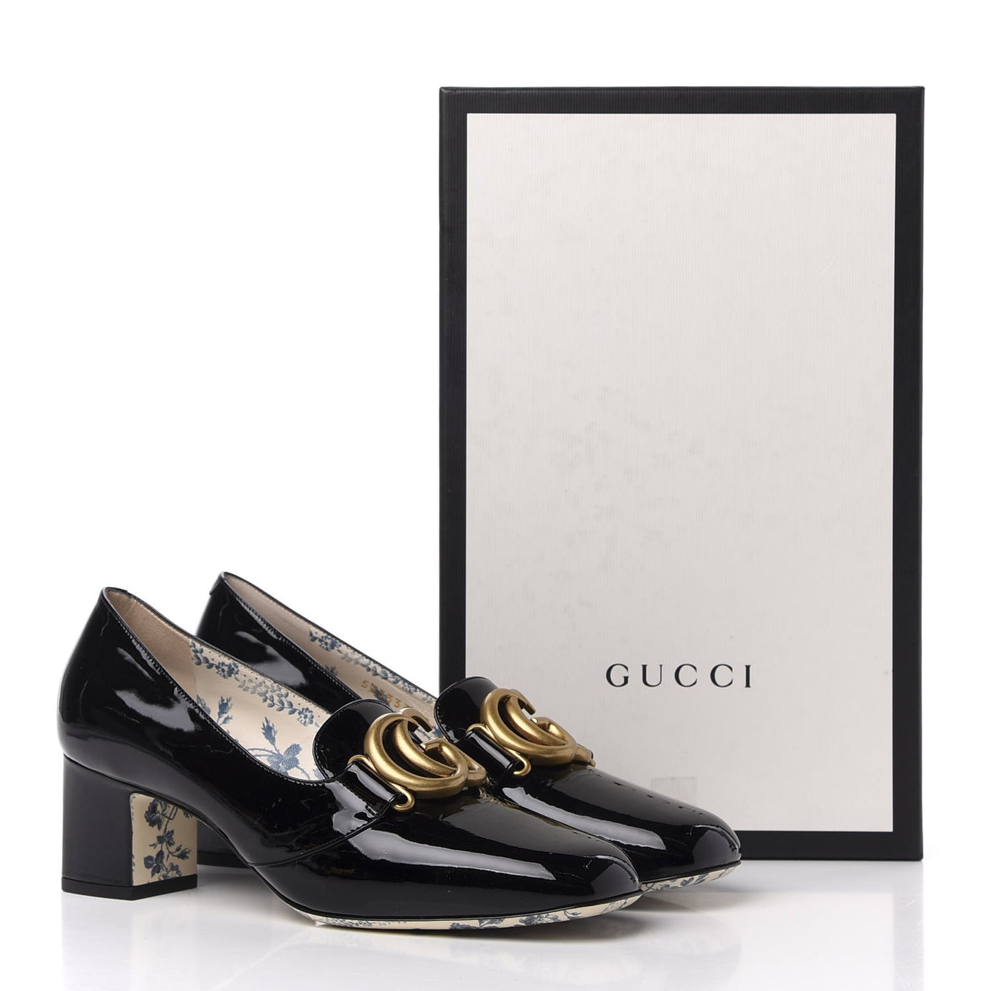 Vernice GG Victoire 55mm Loafer Pumps 38 Black