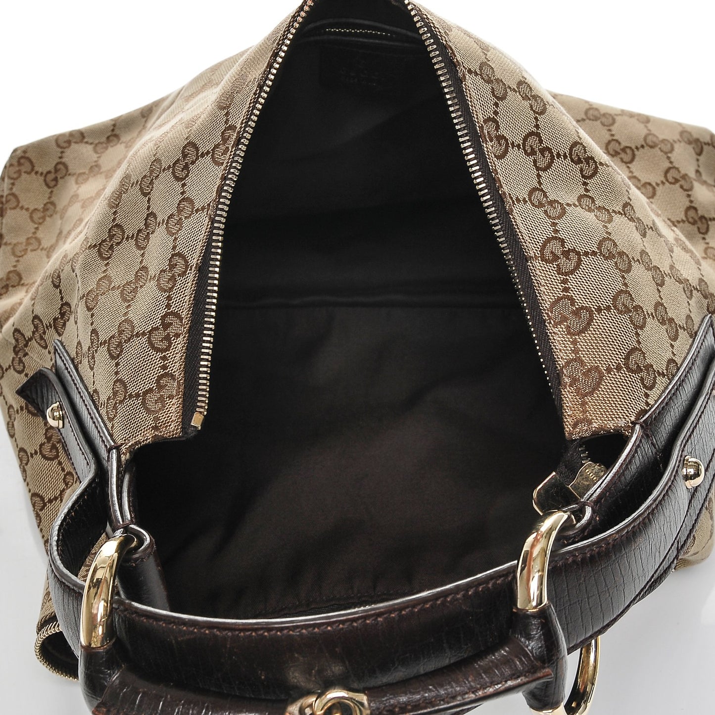 Monogram Medium Horsebit Chain Hobo Dark Brown