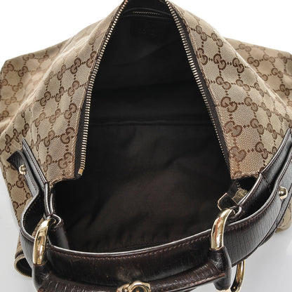 Gucci Monogram Medium Horsebit Chain Hobo Dark Brown 5 of 6