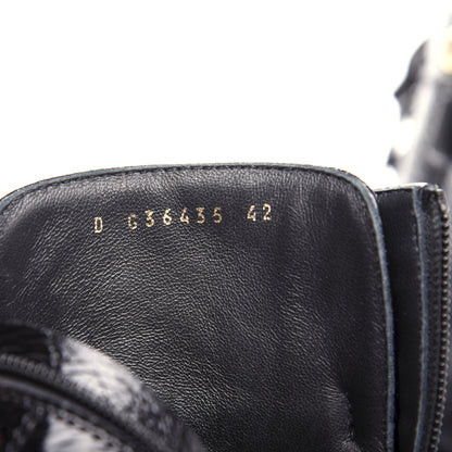 Chanel Shiny Crumpled Lambskin Lace Up Combat Boots 42 Black 10 of 11