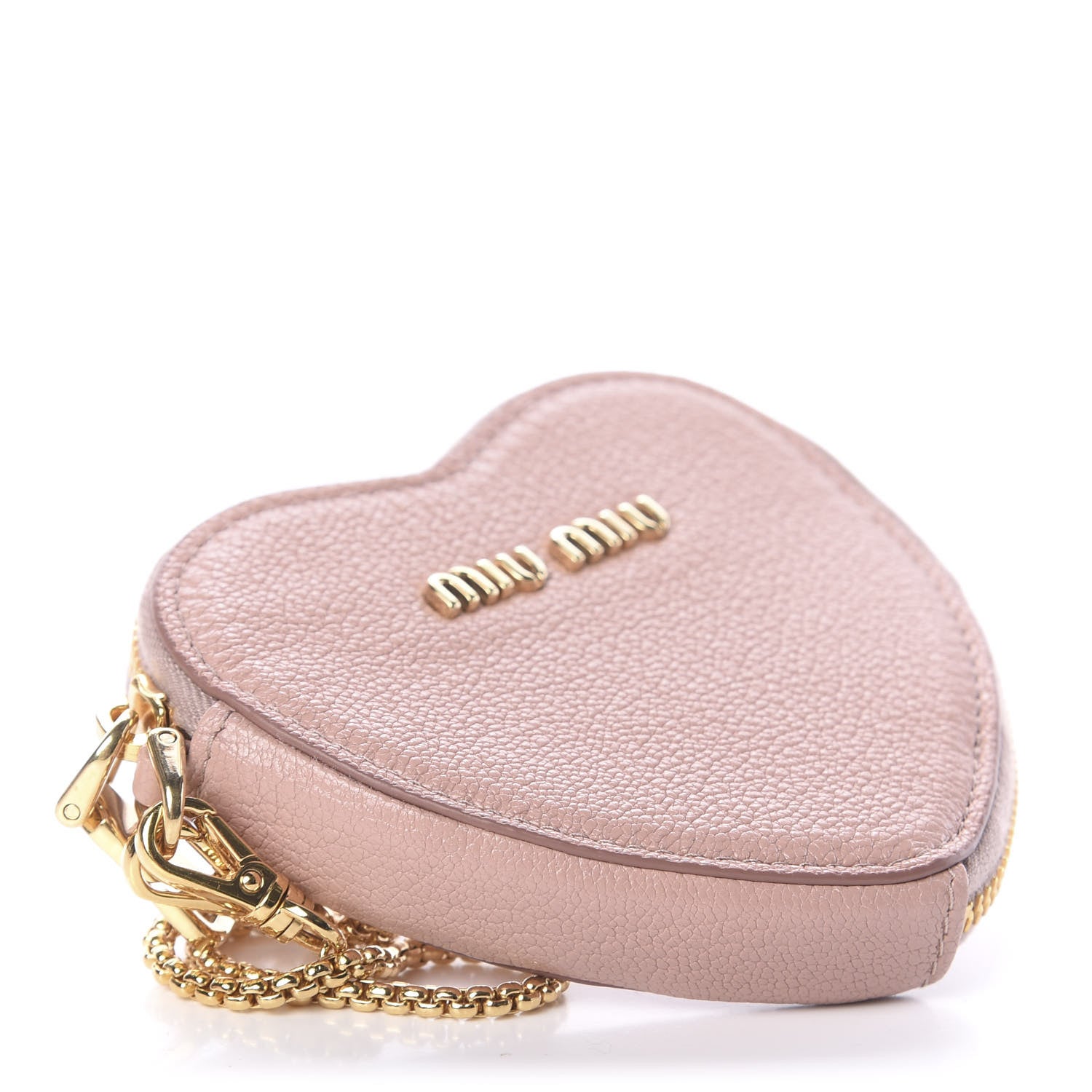 Miu Miu Goatskin Madras Heart Wristlet Pouch Orchidea 596909