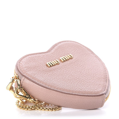 Miu Miu Goatskin Madras Heart Wristlet Pouch Orchidea 3 of 5