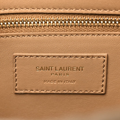 Saint Laurent Nubuck Shearling Monogram Medium Niki Chain Satchel Ivory Natural Tan 6 of 9