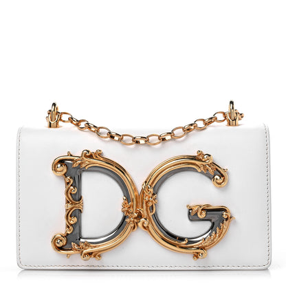 Dolce & Gabbana Nappa DG Girls Shoulder Bag White 1 of 9