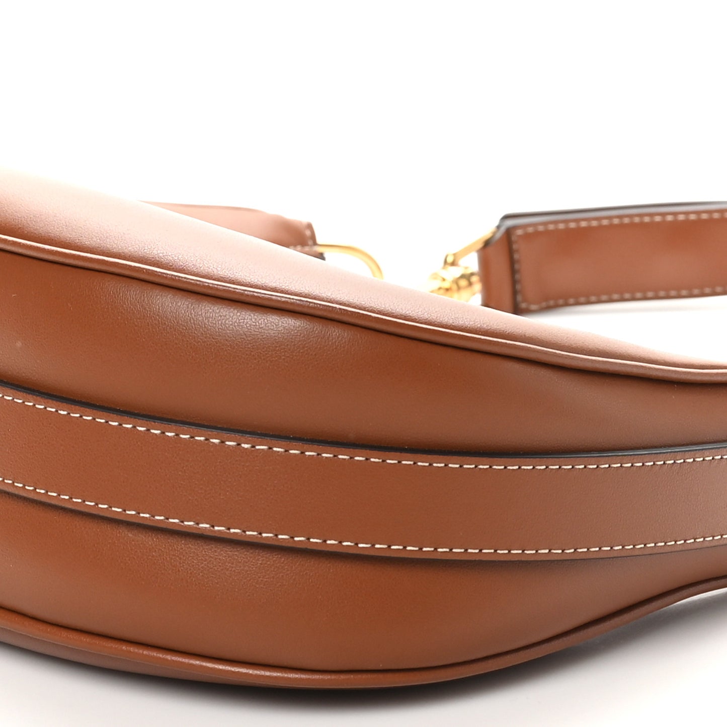 Smooth Calfskin Medium Strap Ava Shoulder Bag Tan