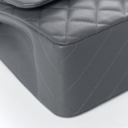 Chanel Caviar Quilted Jumbo Double Flap Grey 10 of 12