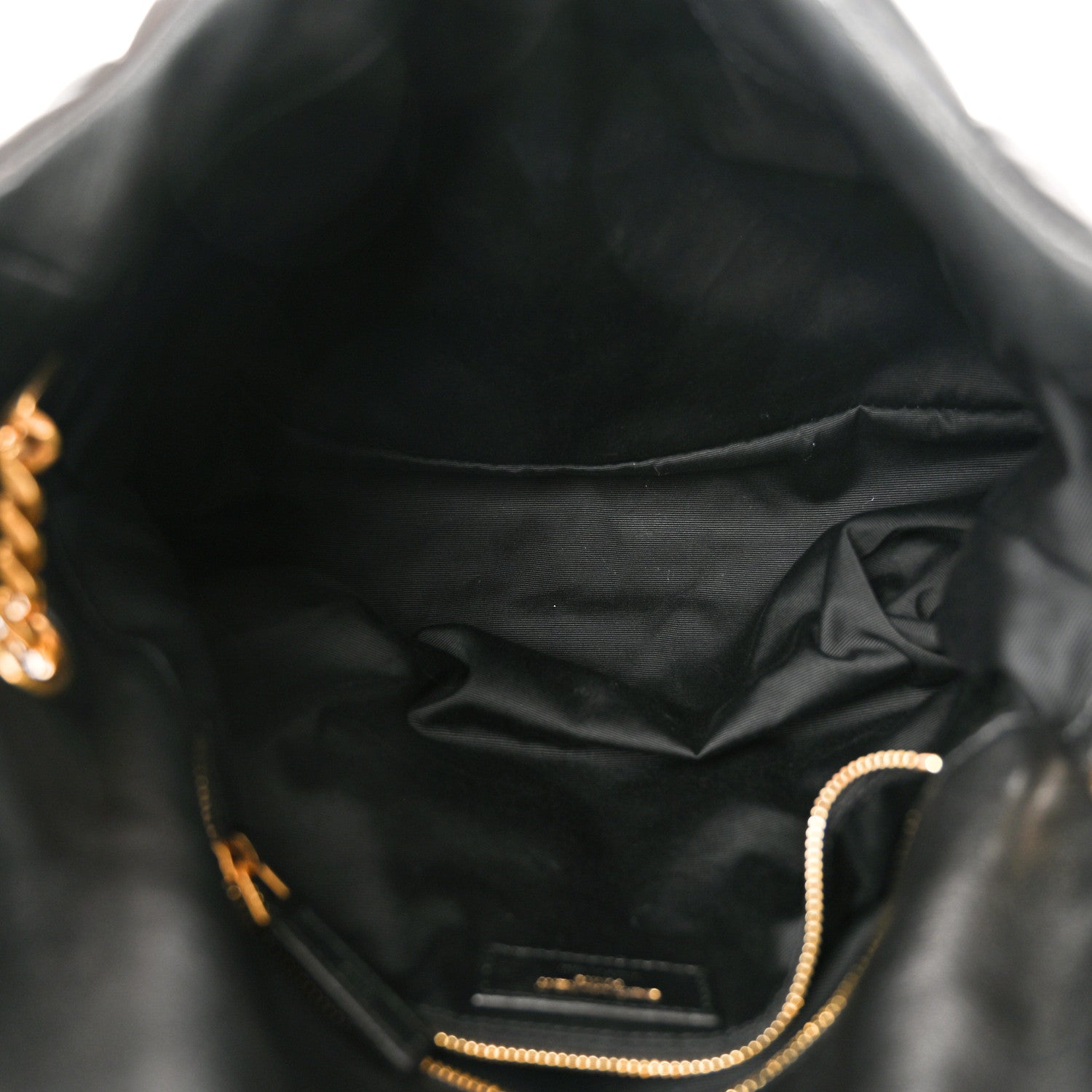 Saint Laurent Lambskin Quilted Medium Loulou Puffer Monogram Chain Satchel Black 5 of 11