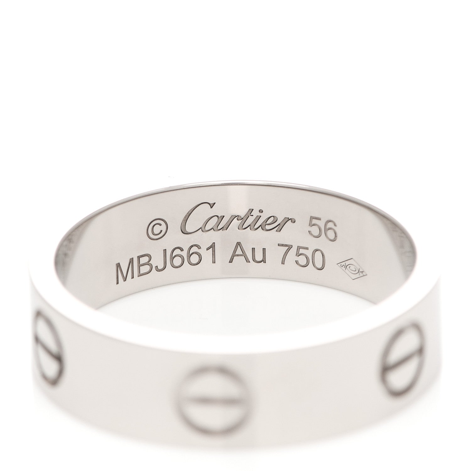 Cartier 18K White Gold 5.5mm LOVE Ring 56 7.5 4 of 5