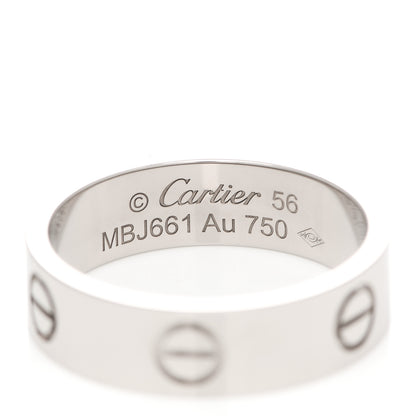 Cartier 18K White Gold 5.5mm LOVE Ring 56 7.5 4 of 5