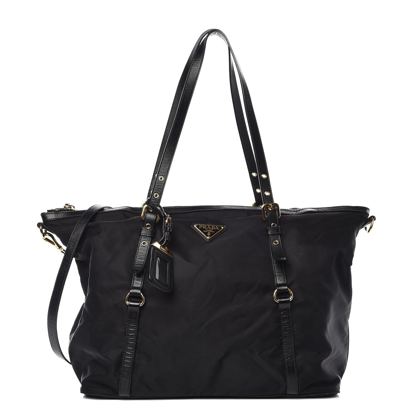 Tessuto Nylon Saffiano Tote Black
