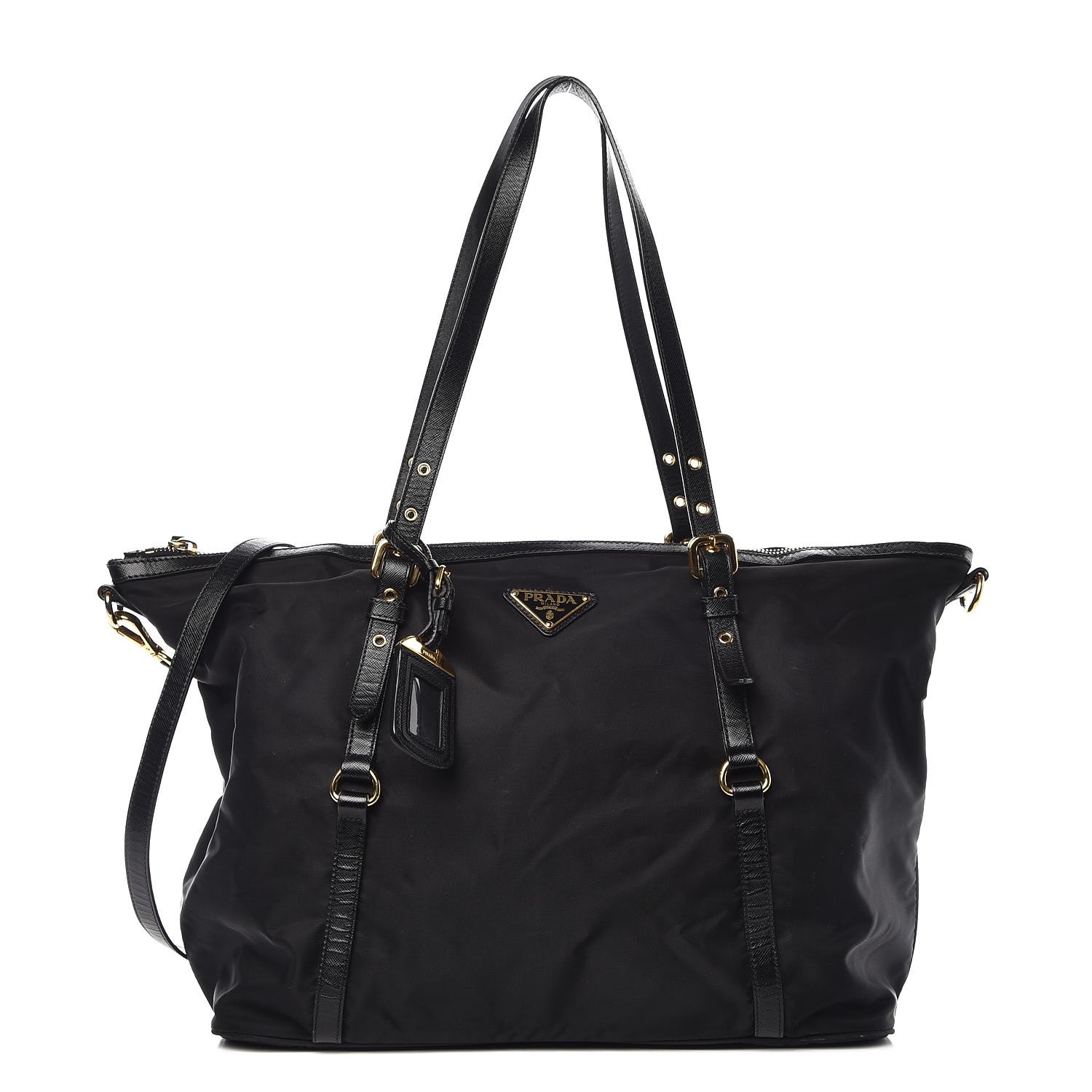 Prada Tessuto Nylon Saffiano Tote Black 1 of 9