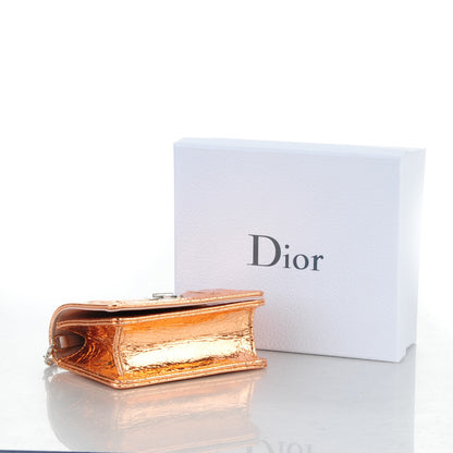 Christian Dior Ceramic Effect Deerskin Baby Diorama Flap Bag Gold 4 of 6