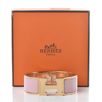 Hermes Enamel Wide Clic Clac H Bracelet PM Rose Nacarat 7 of 7