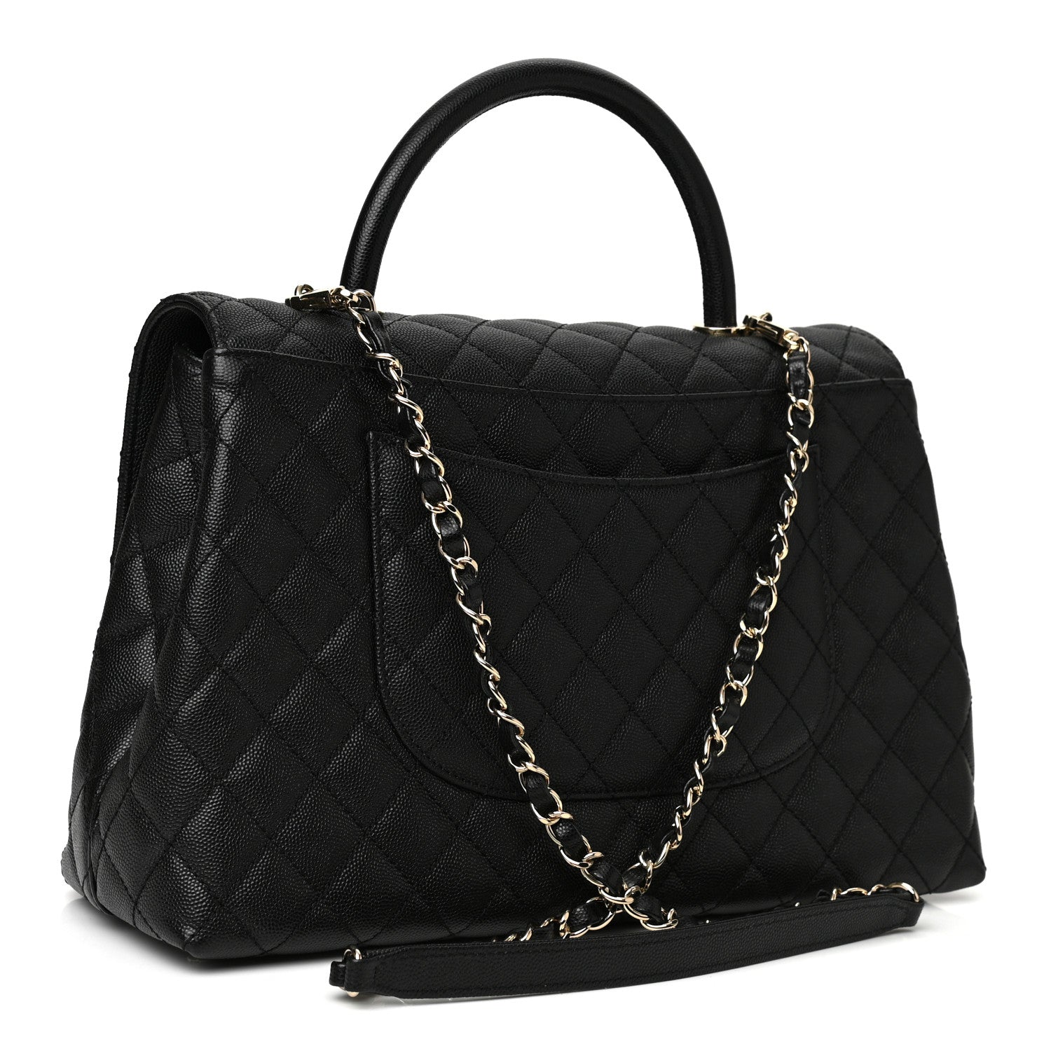 Chanel Caviar Quilted Medium Coco Handle Flap Black 3 of 11