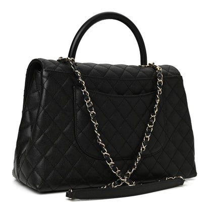 Chanel Caviar Quilted Medium Coco Handle Flap Black 3 of 11