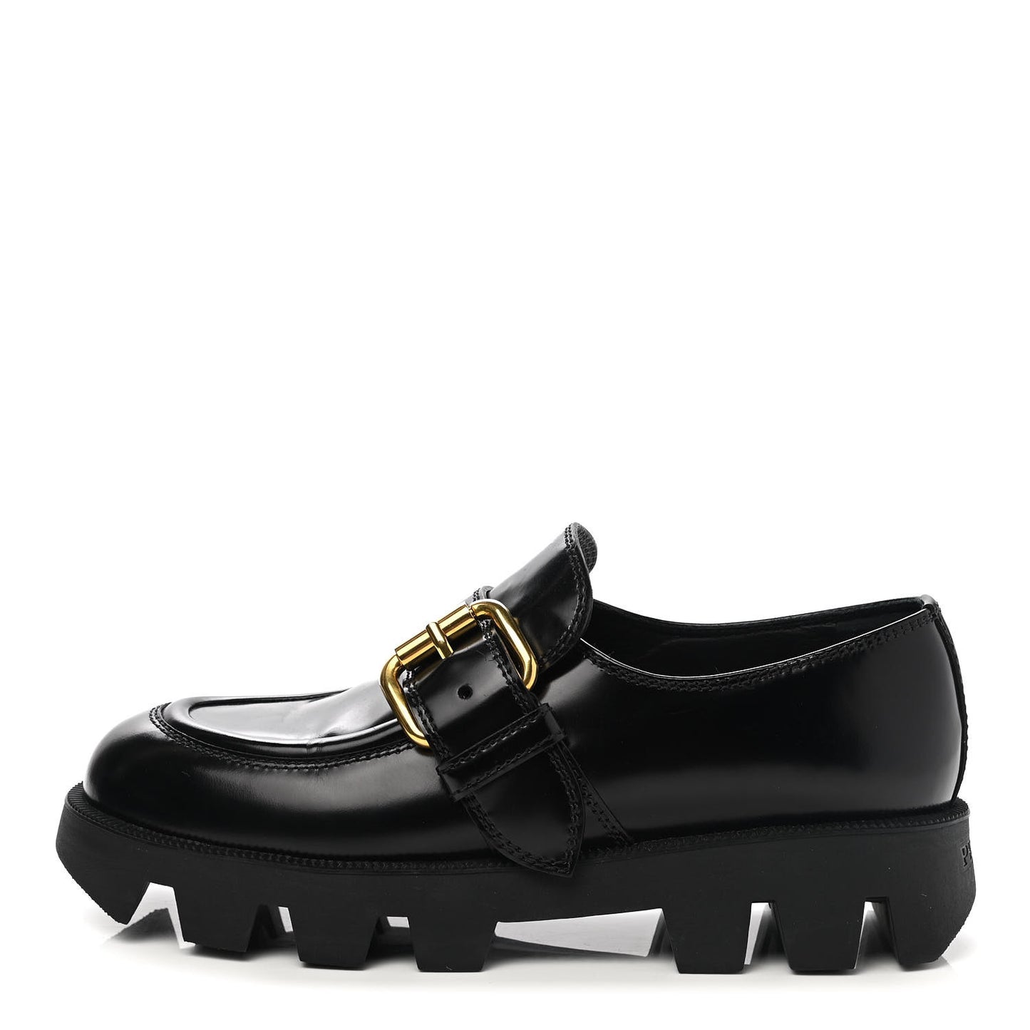 Spazzolato Buckled Loafers 38.5 Black