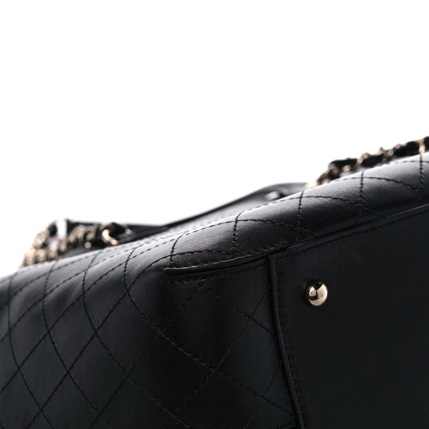 Chanel Calfskin Stitched Shopping Tote Black 8 of 10