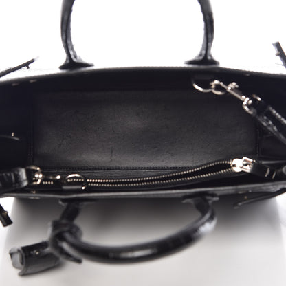 Saint Laurent Calfskin Crocodile Embossed Baby Sac De Jour Black 7 of 10
