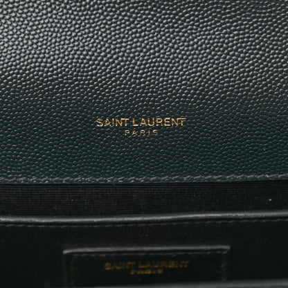 Saint Laurent Grain De Poudre Textured Mixed Matelasse Triquilt Medium Monogram Satchel Dark Tea 6 of 10