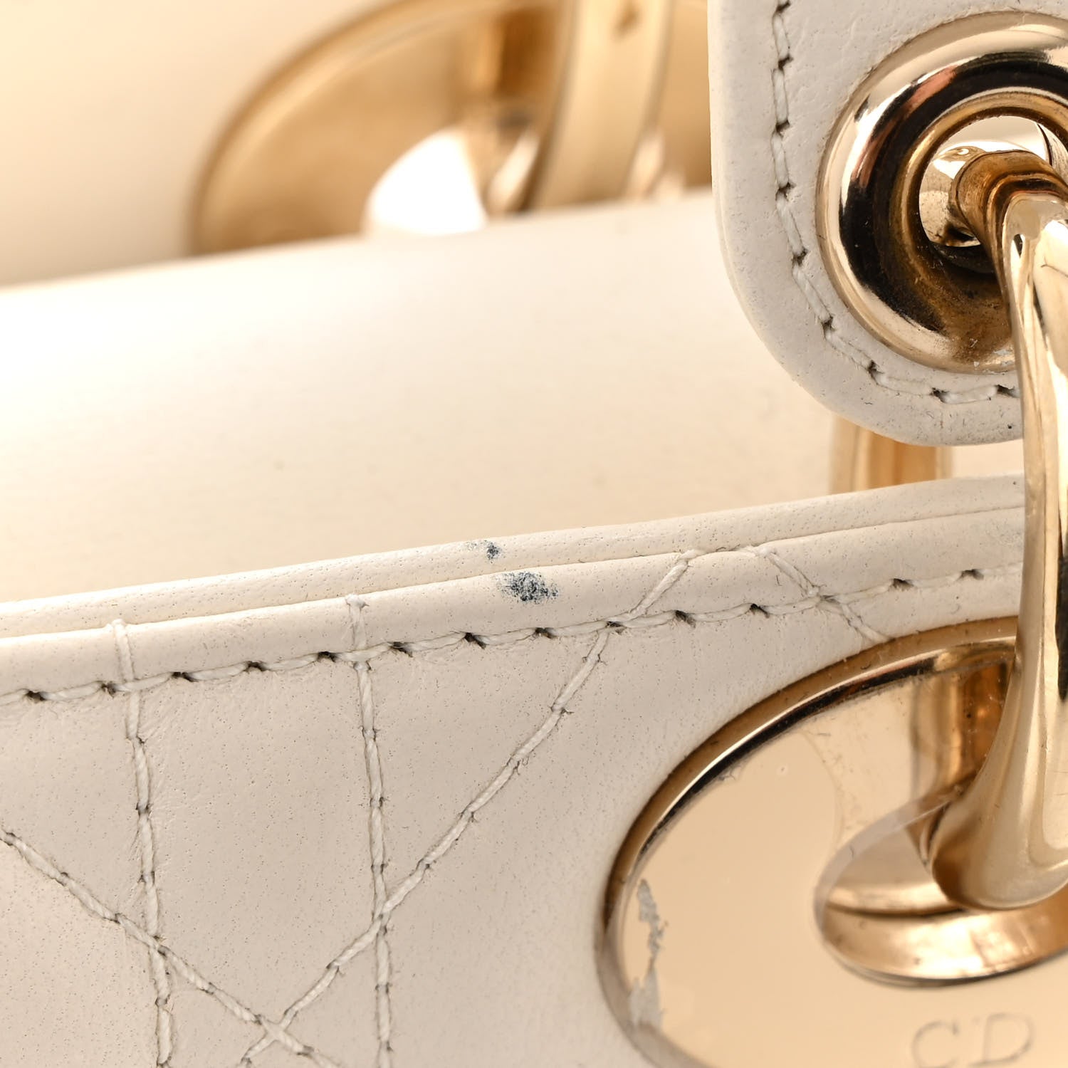 Christian Dior Lambskin Cannage Small My ABCDior Lady Dior White 11 of 11