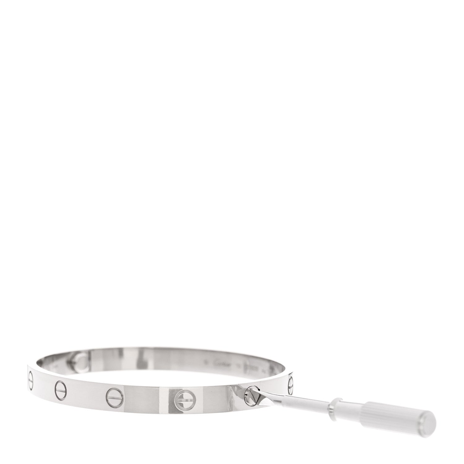Cartier 18K White Gold LOVE Bracelet 18 8 of 9