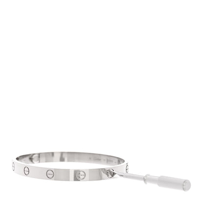Cartier 18K White Gold LOVE Bracelet 18 8 of 9