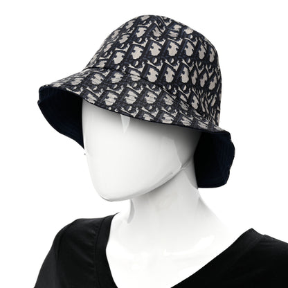 Christian Dior Polyester Cotton Oblique Teddy-D Brim Bucket Hat 57 Blue 2 of 8