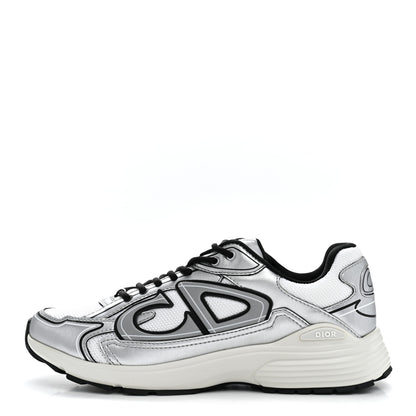 Christian Dior Technical Mesh Calfskin Mens B30 Sneakers 42 Silver Black White 1 of 11