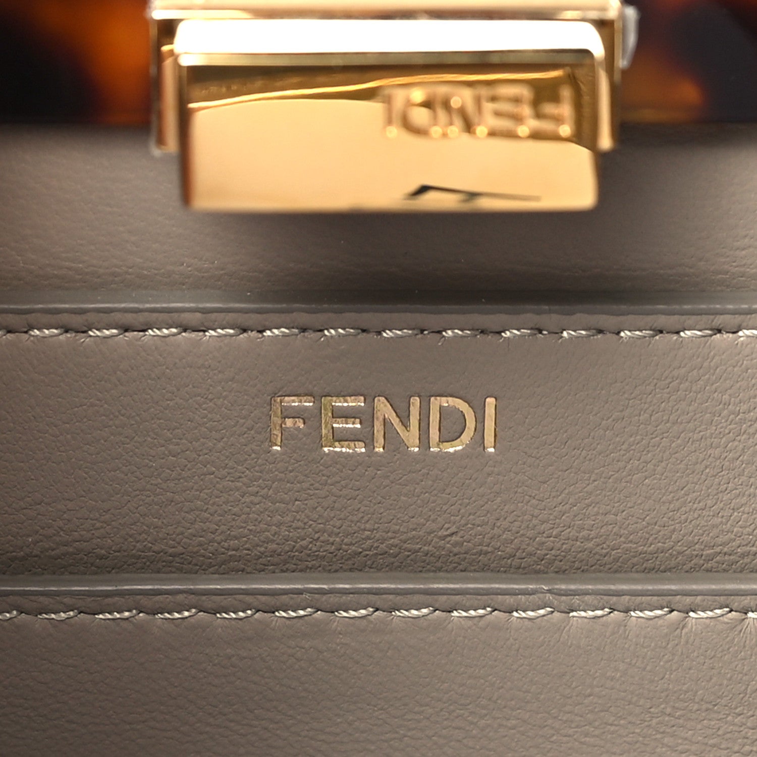 Fendi Vitello Seta Shiny Nappa Plexiglass Bi-Color Small Peekaboo I SEE U Satchel Tartaruga Black 6 of 9