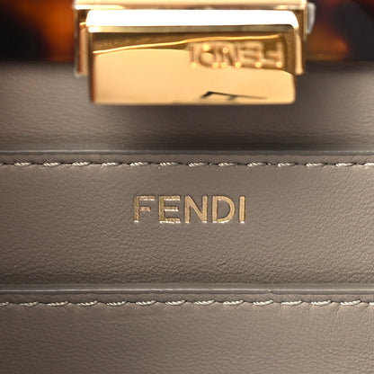 Fendi Vitello Seta Shiny Nappa Plexiglass Bi-Color Small Peekaboo I SEE U Satchel Tartaruga Black 6 of 9