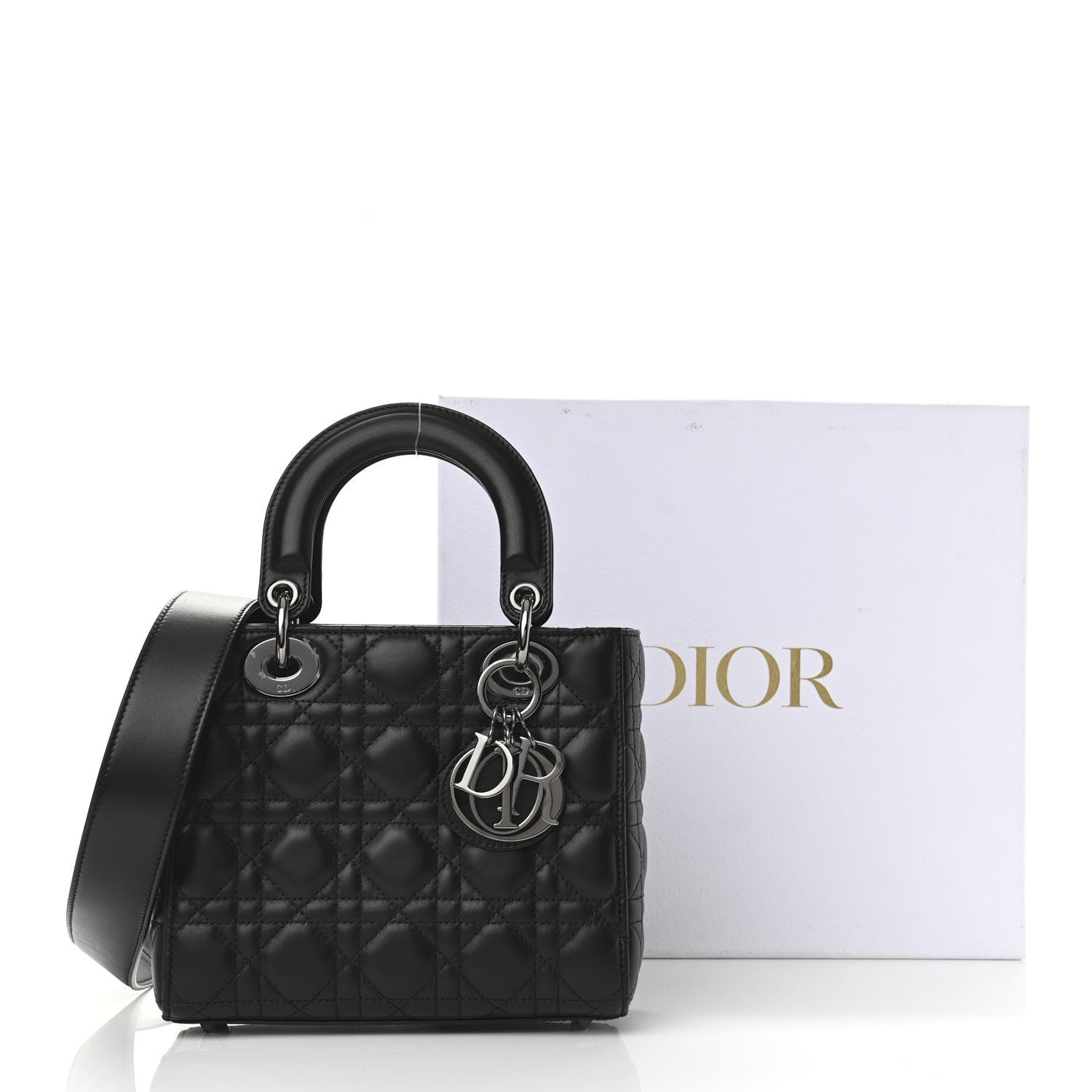 Christian Dior Lambskin Cannage Small My ABCDior Lady Dior Black 10 of 10
