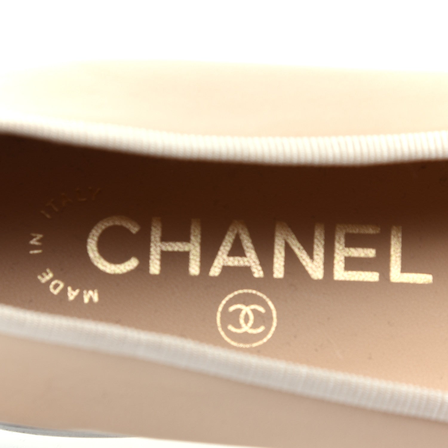 Chanel Lambskin CC Cap Toe Ballerina Flats 38 Beige Black 6 of 12